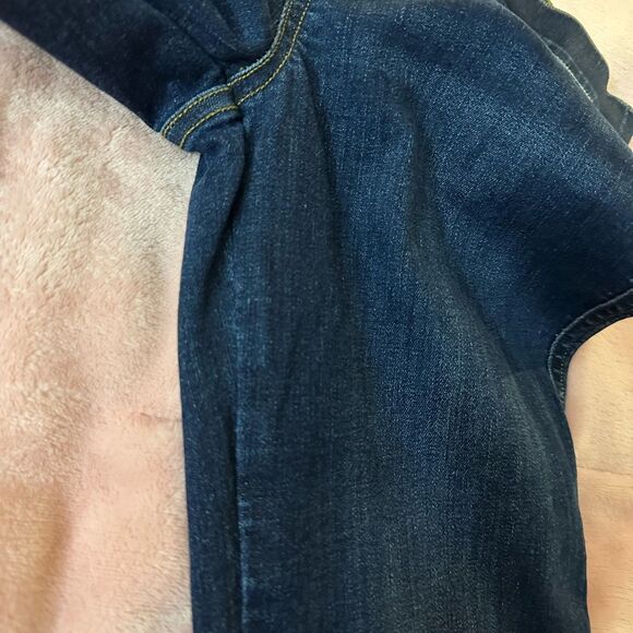 SPANX Midnight Shade Pull On Flare Jeans Medium Dark Wash Western Casual - Picture 11 of 11